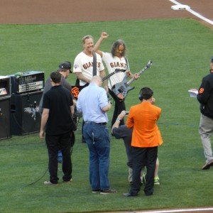 The members of Metallica, including vocalist James Hetfield and guitarist Kirk Hemmett, live in Marin County and attend Giants games regularly
