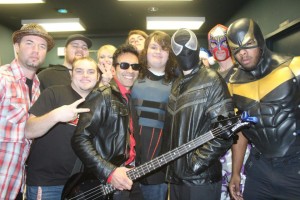 Quickie and friends with Phoenix Jones at a recent video shoot. Lou Trez is wearing sunglasses.